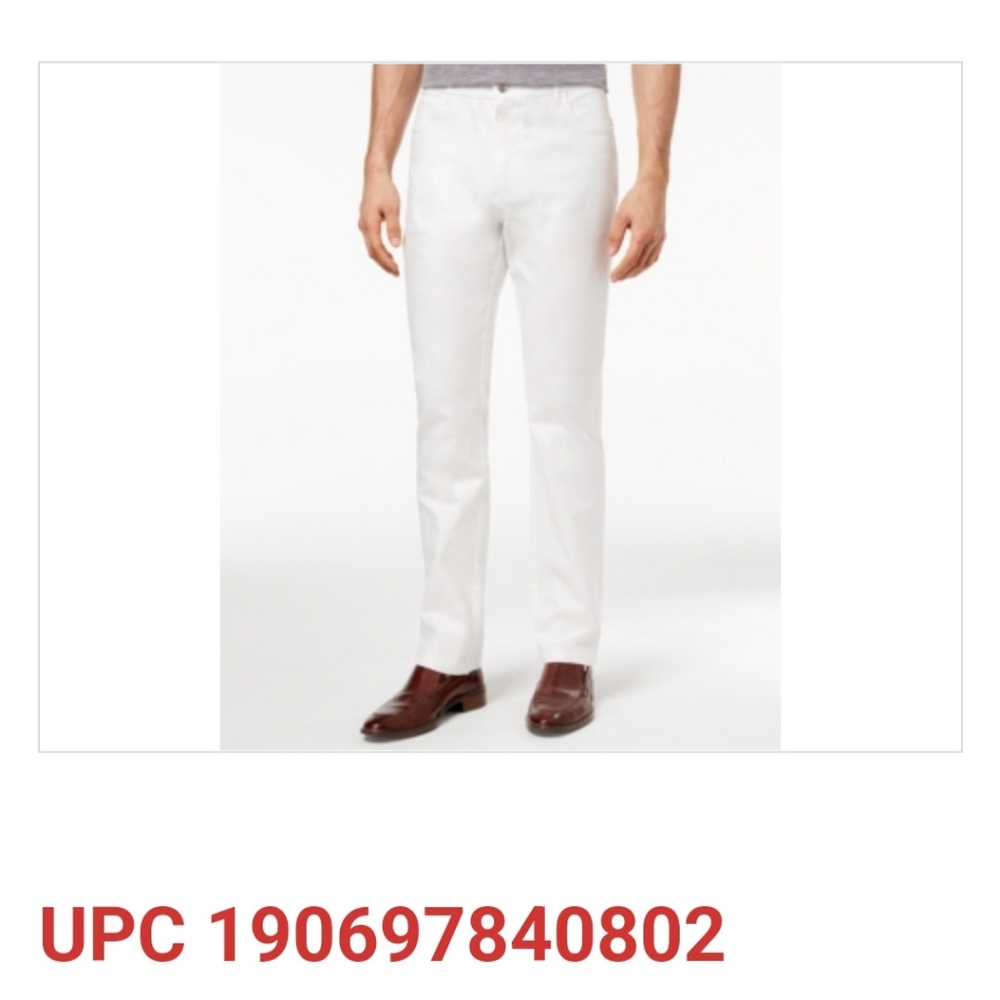 Ryan Seacrest Distinction Men's Slim-Fit Stretch White Denim Five PocketPants,